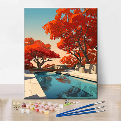 Reflexiones serenas de otoño - Pintar por números