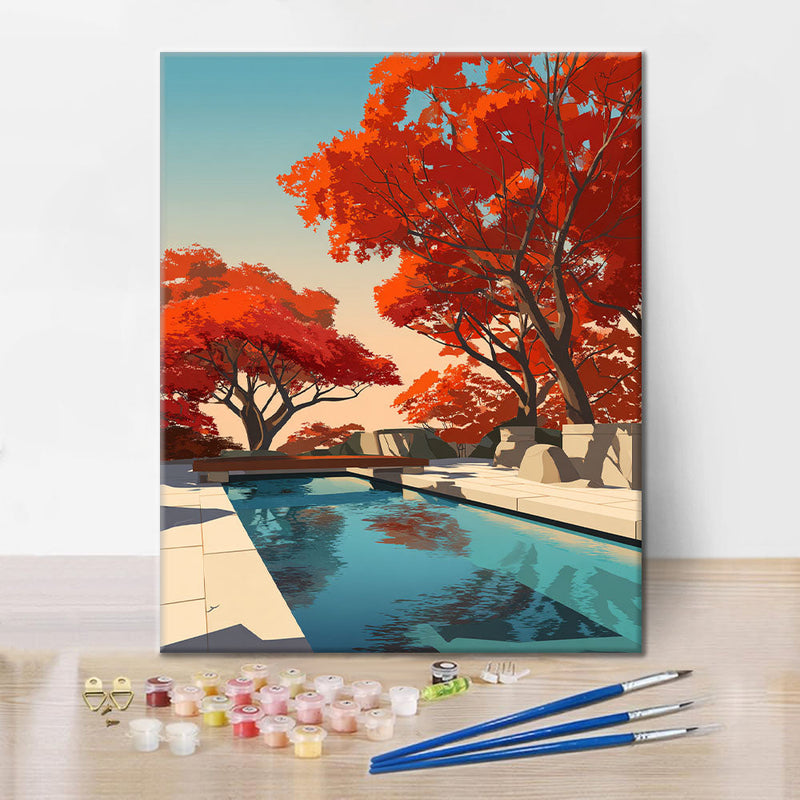 Reflexiones serenas de otoño - Pintar por números