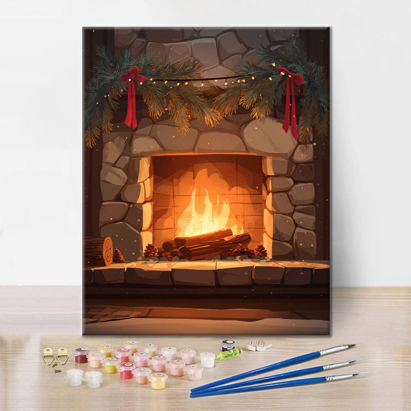 Chimenea cálida - Pintar por números