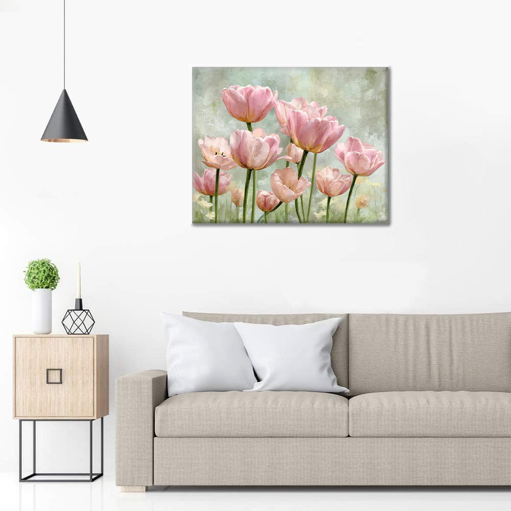Una hilera de rosas - Pintar por números