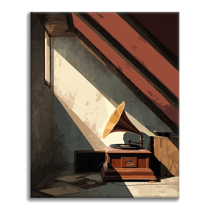 Gramófono de ático - Pintar por números
