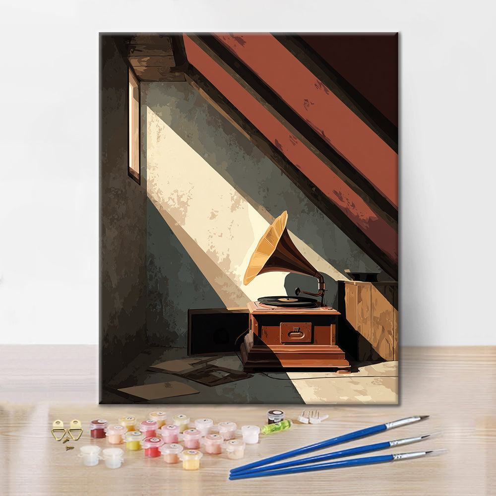 Gramófono de ático - Pintar por números