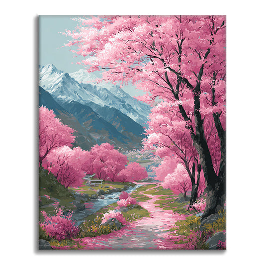 Camino de los cerezos en flor - Pintar por números