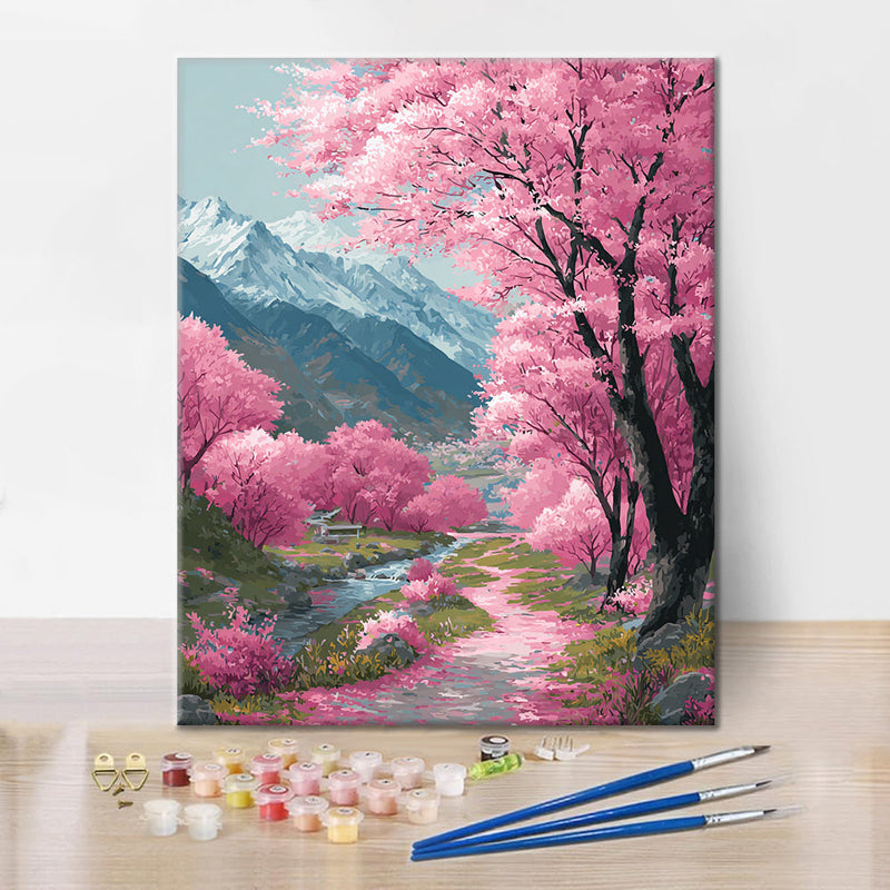 Camino de los cerezos en flor - Pintar por números