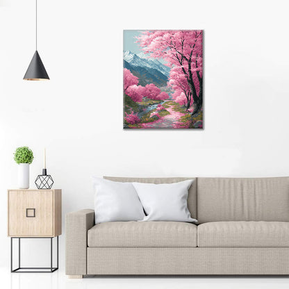 Camino de los cerezos en flor - Pintar por números
