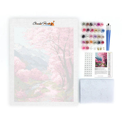Camino de los cerezos en flor - Pintar por números