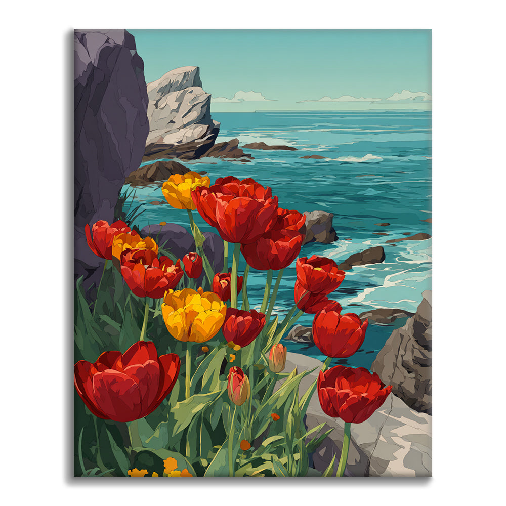 Tulipanes costeros - Pintar por números