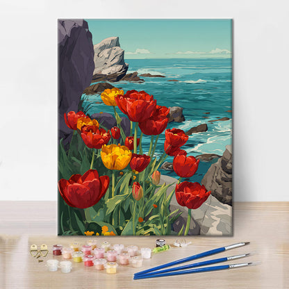 Tulipanes costeros - Pintar por números