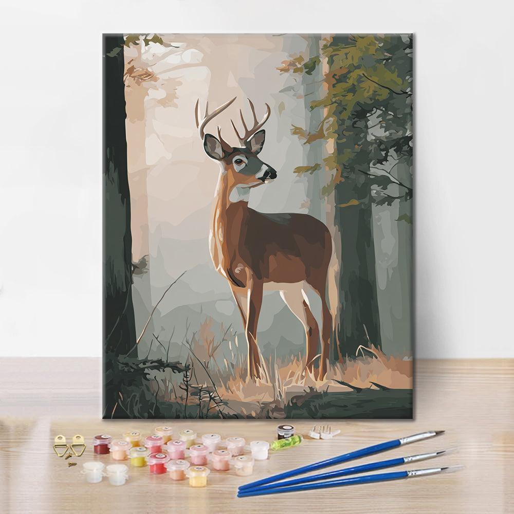 Ciervos en el bosque - Pintar por números