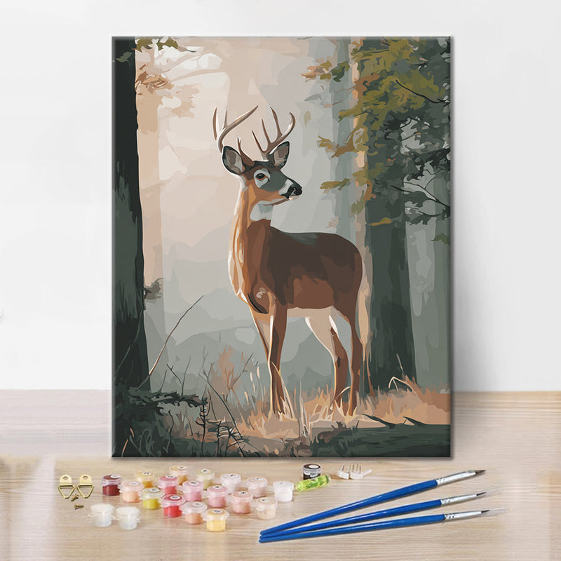 Ciervos en el bosque - Pintar por números