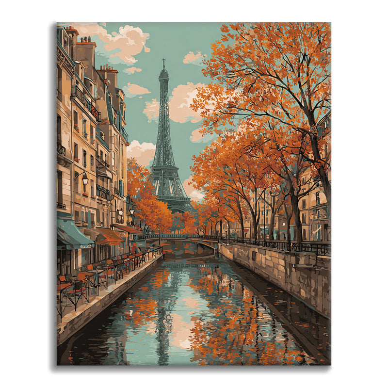 Torre Eiffel en otoño - Pintar por números