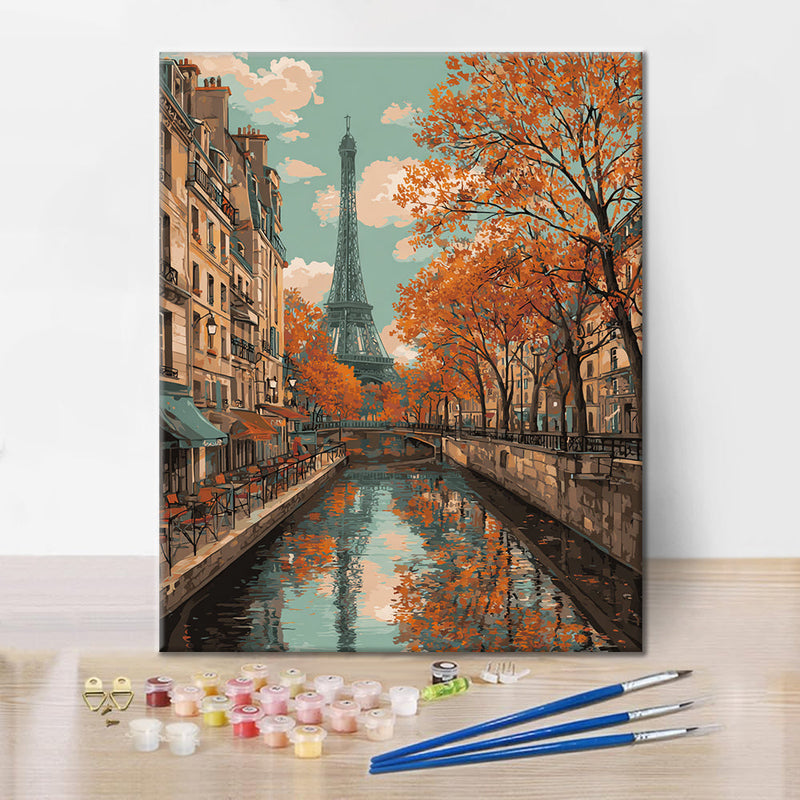 Torre Eiffel en otoño - Pintar por números