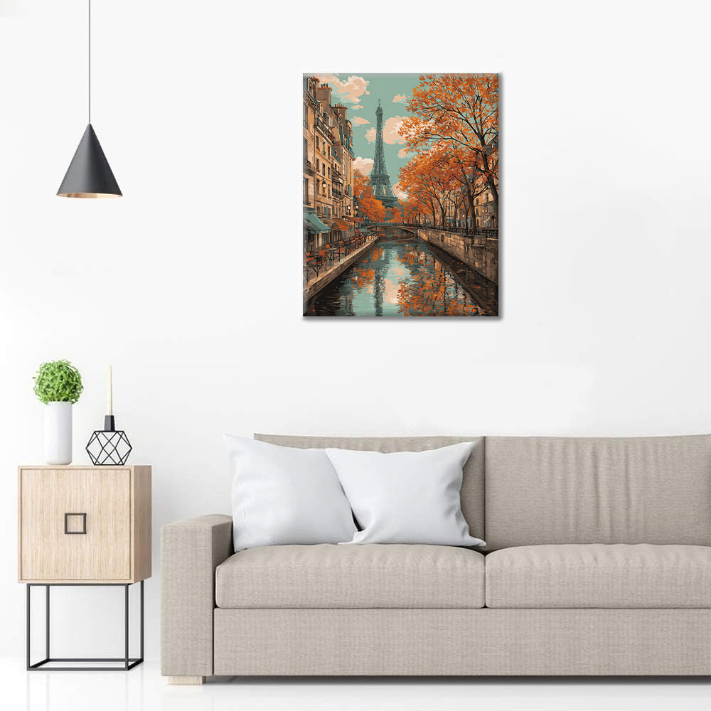 Torre Eiffel en otoño - Pintar por números
