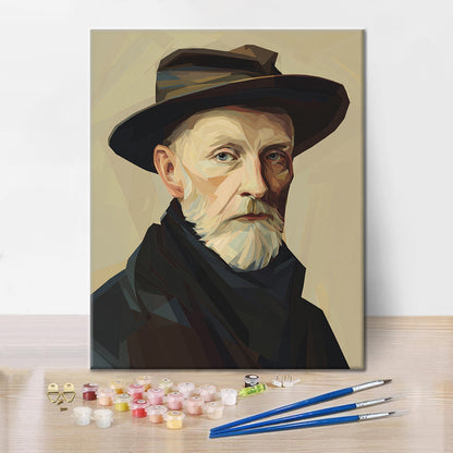Retrato de sombrero - Pintar por números