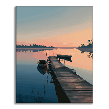 Muelle del lago - Pintar por números