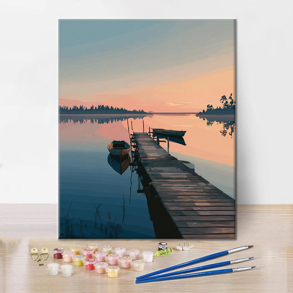Muelle del lago - Pintar por números