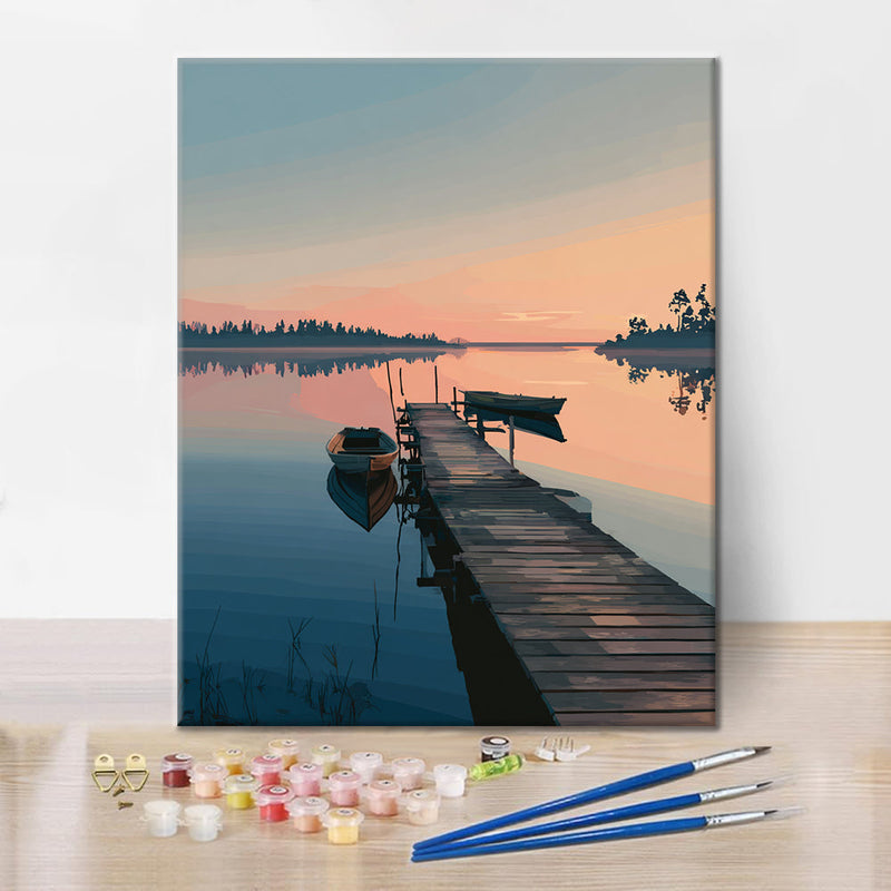 Muelle del lago - Pintar por números