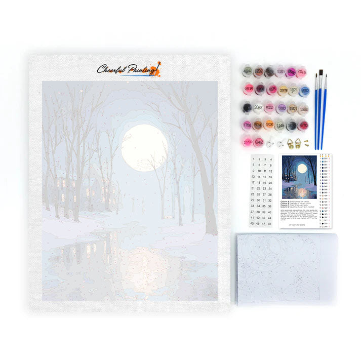 Nieve iluminada por la luna - Pintar por números