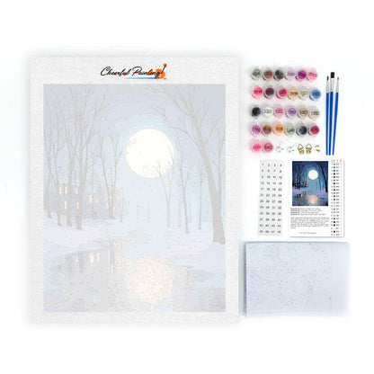 Nieve iluminada por la luna - Pintar por números