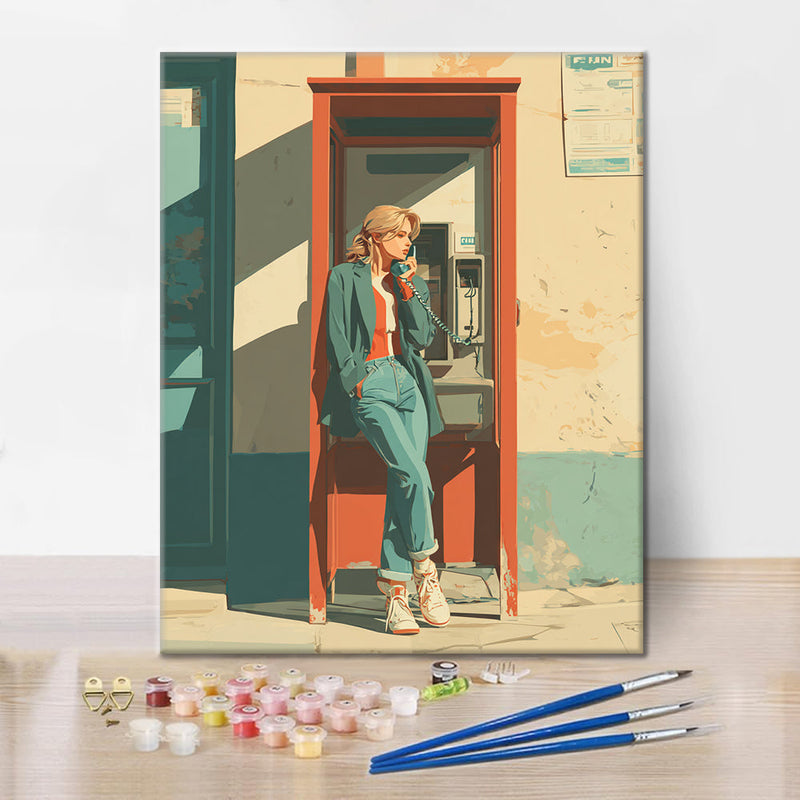 Cabina telefónica - Pintar por números