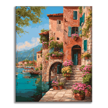 Pueblo costero - Pintar por números