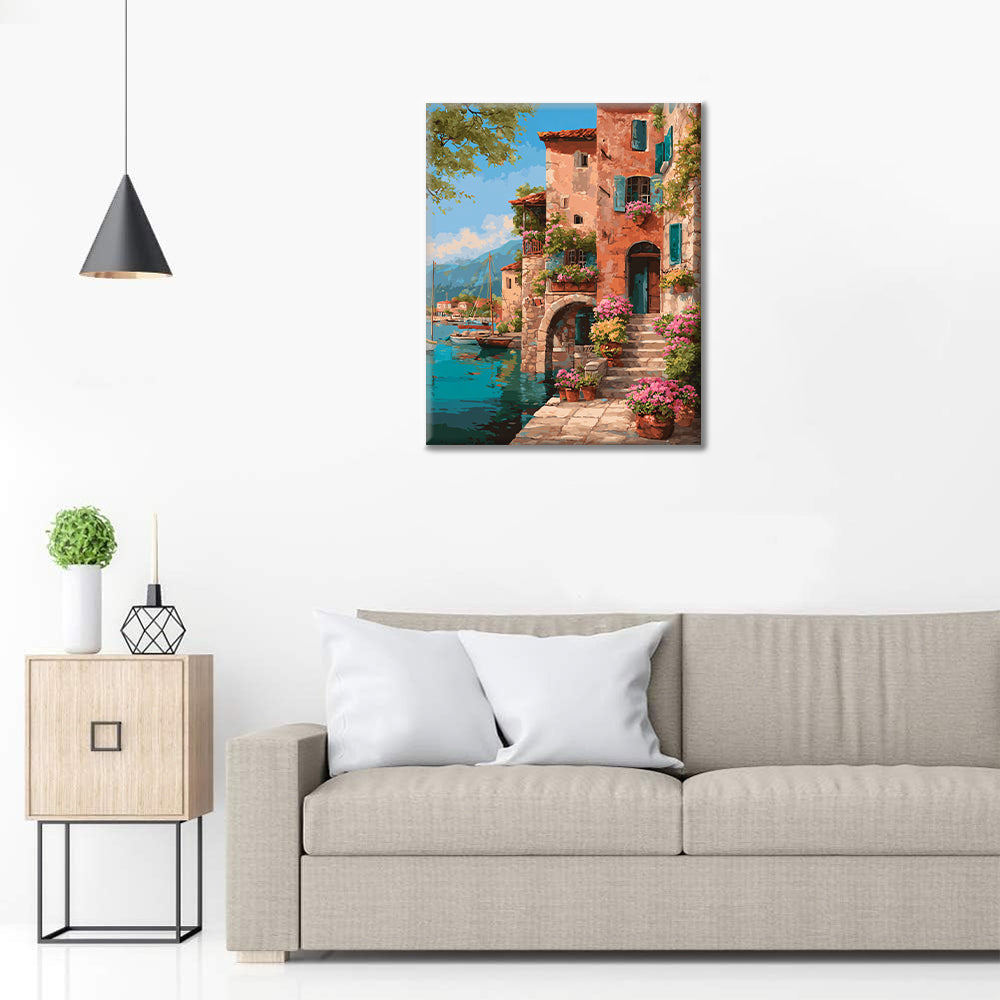 Pueblo costero - Pintar por números
