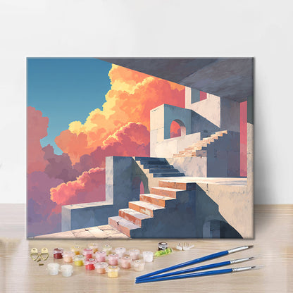Escaleras de piedra - Pintar por números