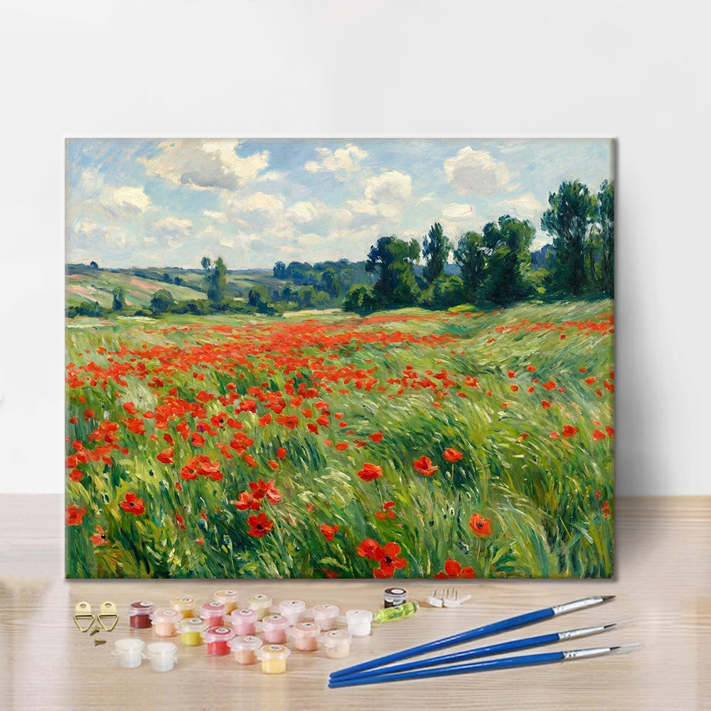 Campo de amapolas de verano - Pintar por números