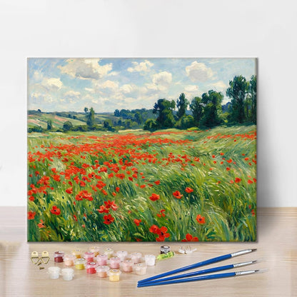 Campo de amapolas de verano - Pintar por números