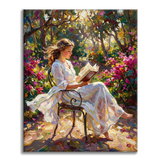 Lectura iluminada por el sol - Pintar por números