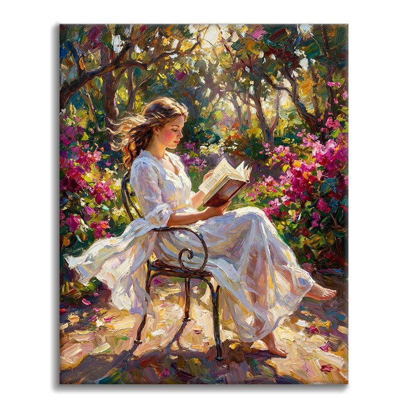 Lectura iluminada por el sol - Pintar por números
