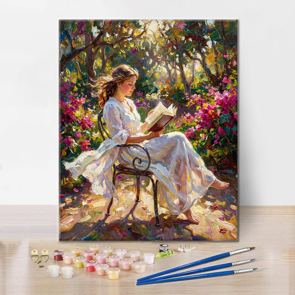 Lectura iluminada por el sol - Pintar por números