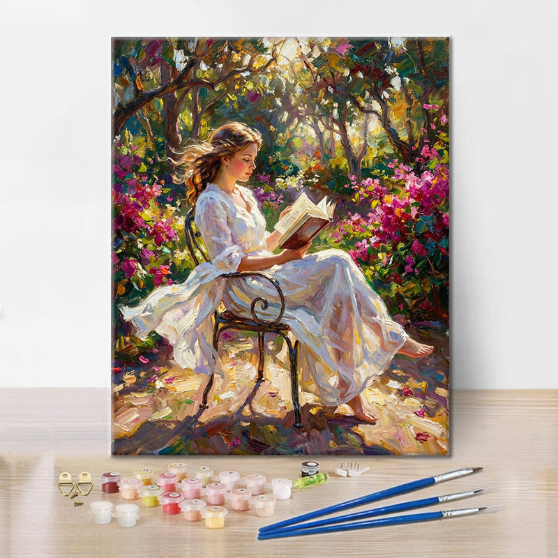 Lectura iluminada por el sol - Pintar por números