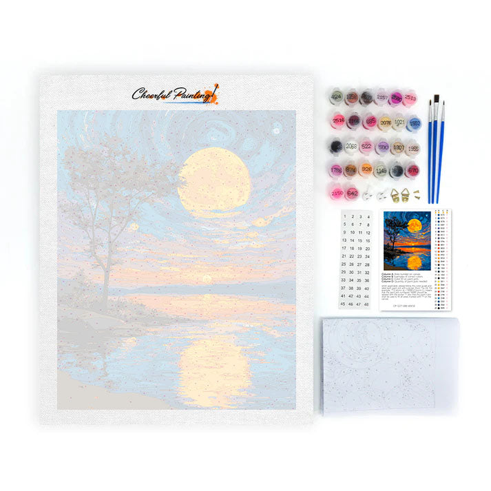 La luna en el lago - Pintar por números