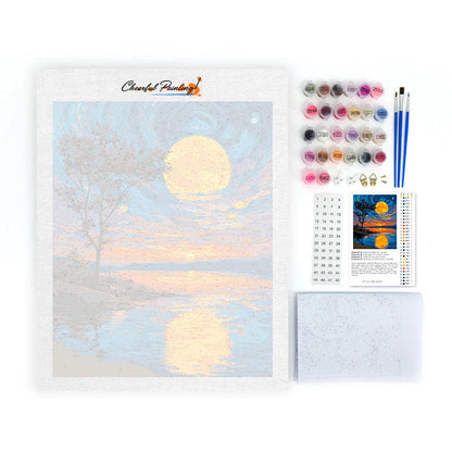 La luna en el lago - Pintar por números