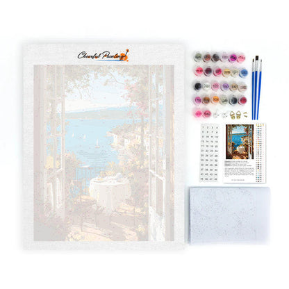 La vista al mar desde la ventana. - Pintar por números