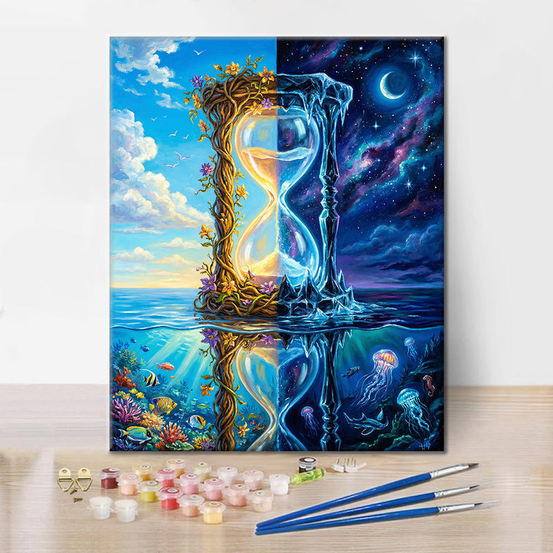 Reloj de arena del tiempo - Pintar por números