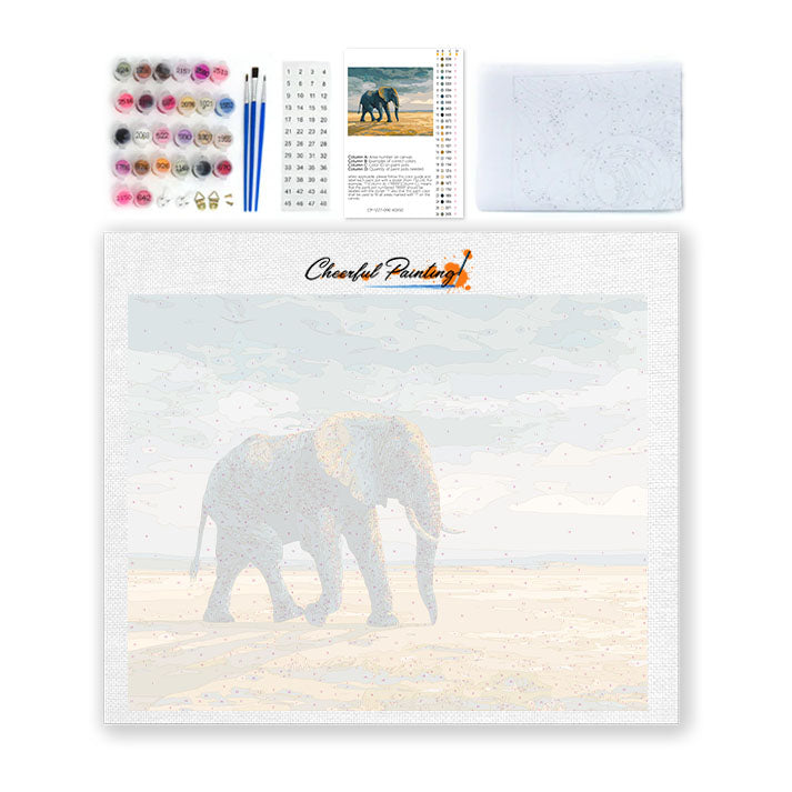 Elefante caminando - Pintar por números