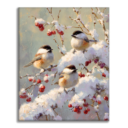 Aves de invierno - Pintar por números