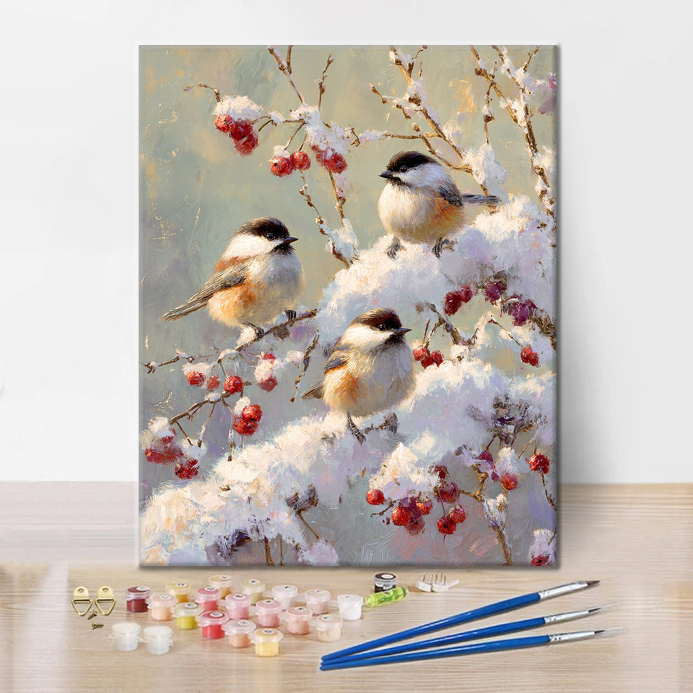 Aves de invierno - Pintar por números