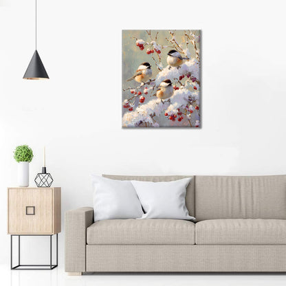 Aves de invierno - Pintar por números