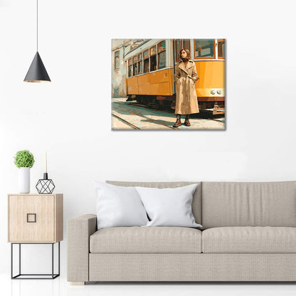Mujer en tranvía - Pintar por números