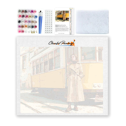 Mujer en tranvía - Pintar por números