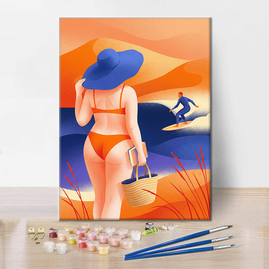 Día de playa feliz - Pintar por números