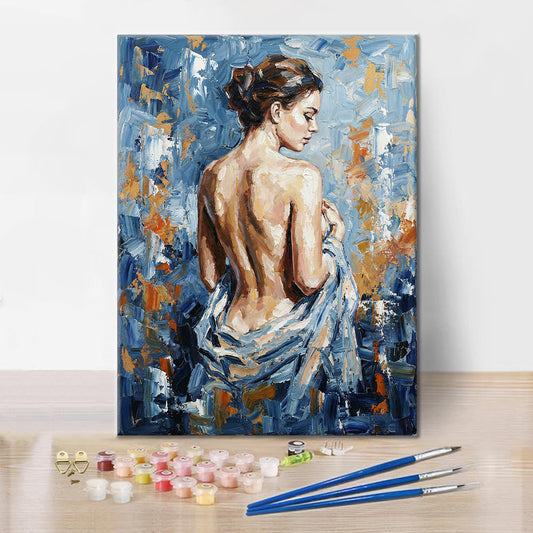 Silueta azul - Pintar por números