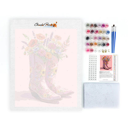 Botas y flores - Pintar por números