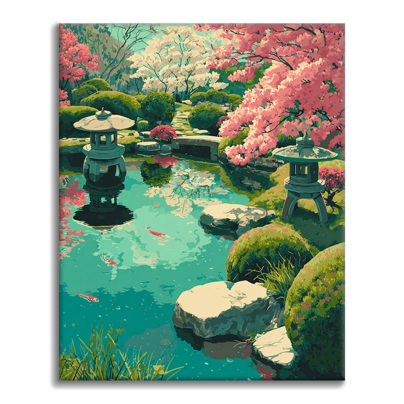 Jardín de cerezos en flor - Pintar por números