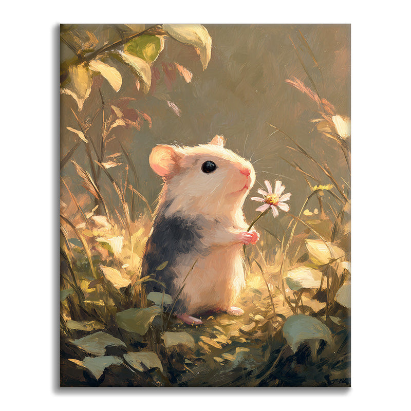 Flores y ratón - Pintar por números