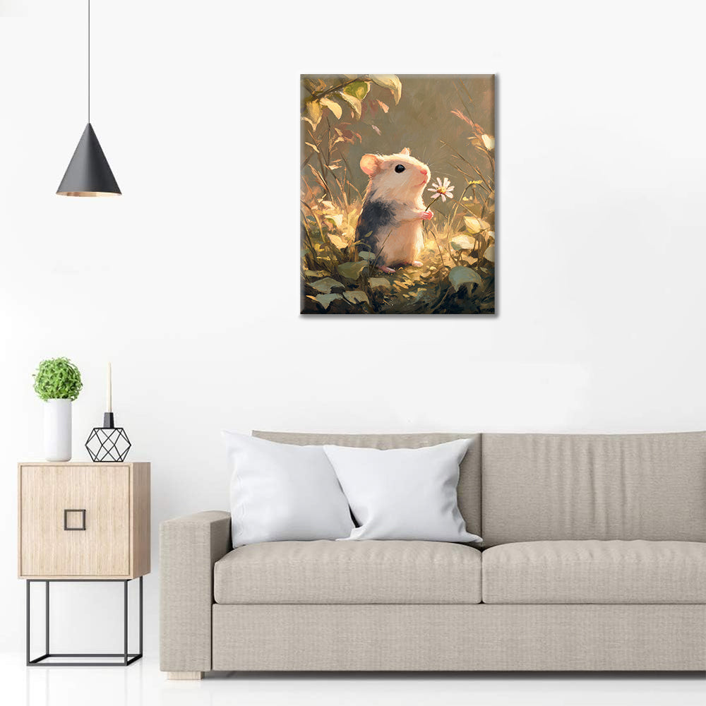 Flores y ratón - Pintar por números