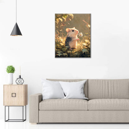 Flores y ratón - Pintar por números